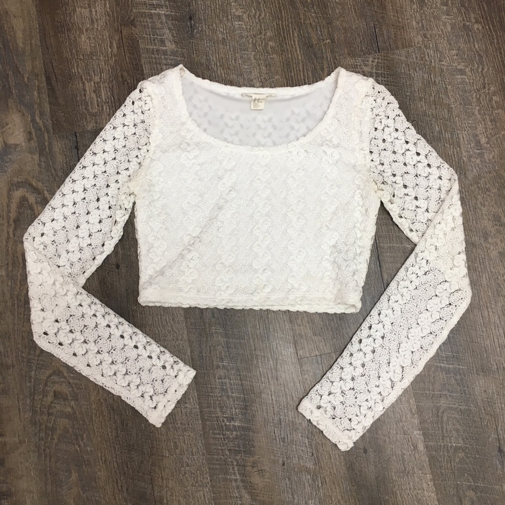 Forever 21 white lace crop top